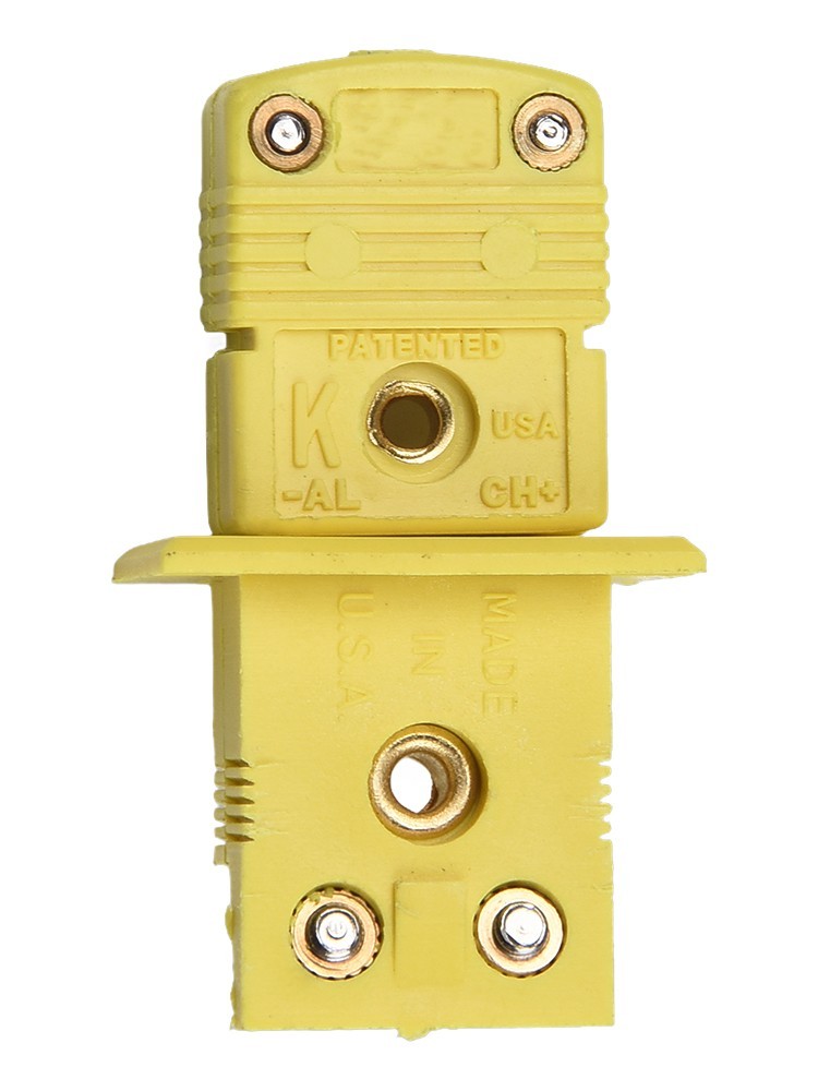 K Type Thermocouple Miniature Socket Yellow 1 Set Panel Mount Portable