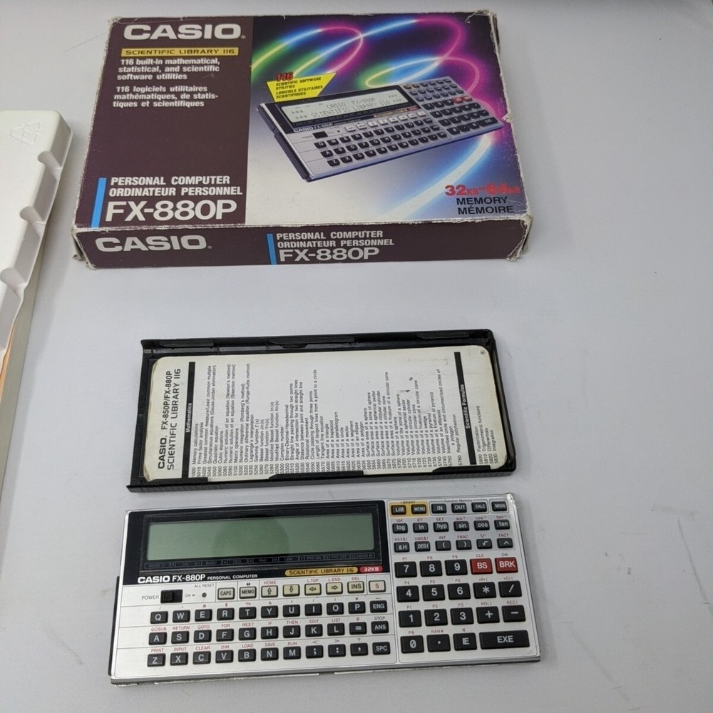 CASIO FX-880P Personal Computer Calculator 116 lib 32k Basic - Works (Vintage)