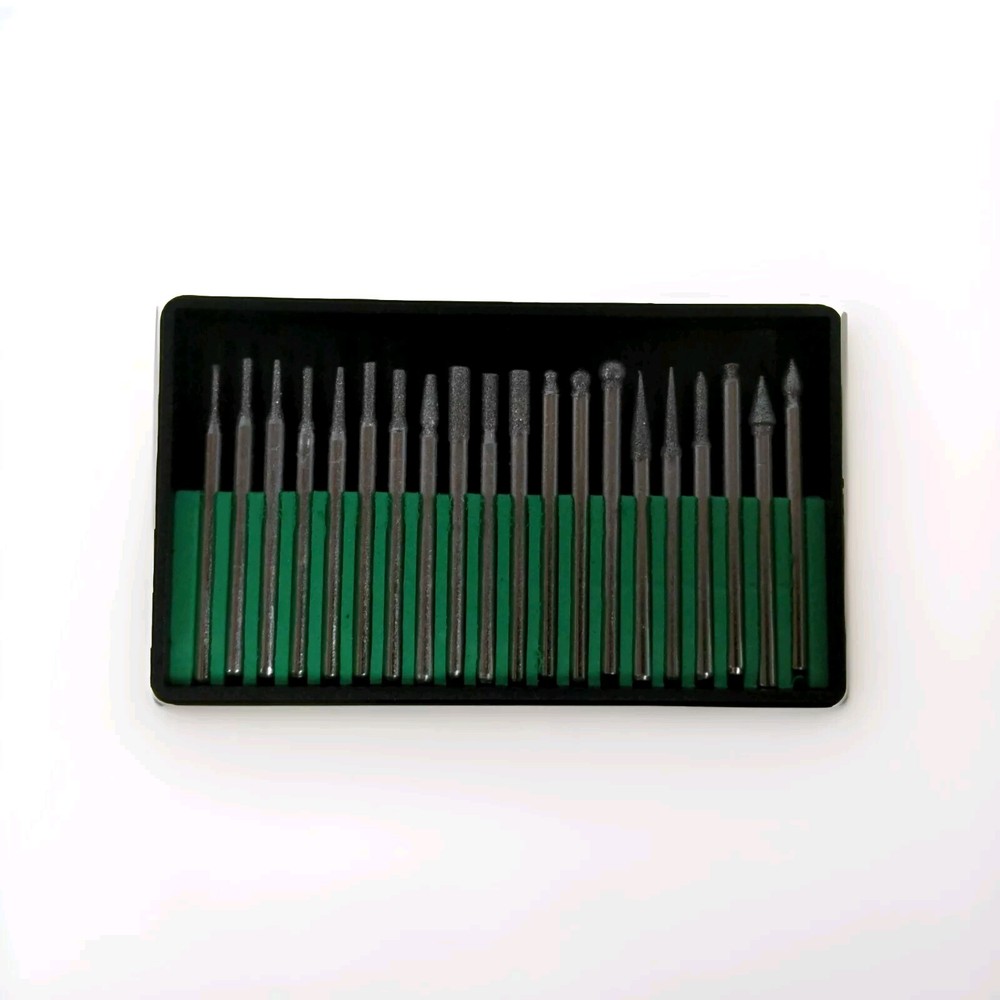 20pc Set Diamond Burrs Fits Dremel Or Rotary Engraving Bits Micro Small