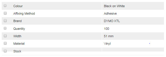 Dymo XTL, Adhesive Cable Marker Black on White - 1868711
