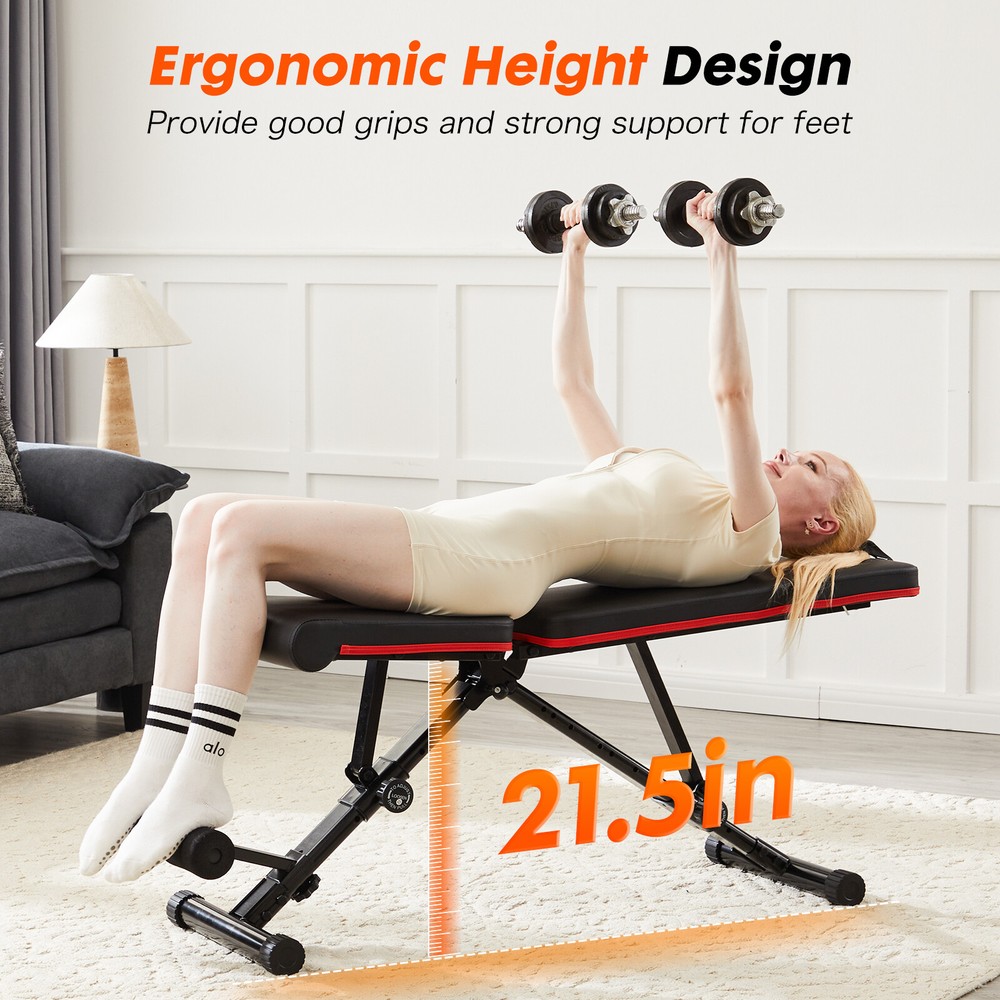 Adjustable and Foldable Weight Bench - Ideal for Home Gym Strength Training