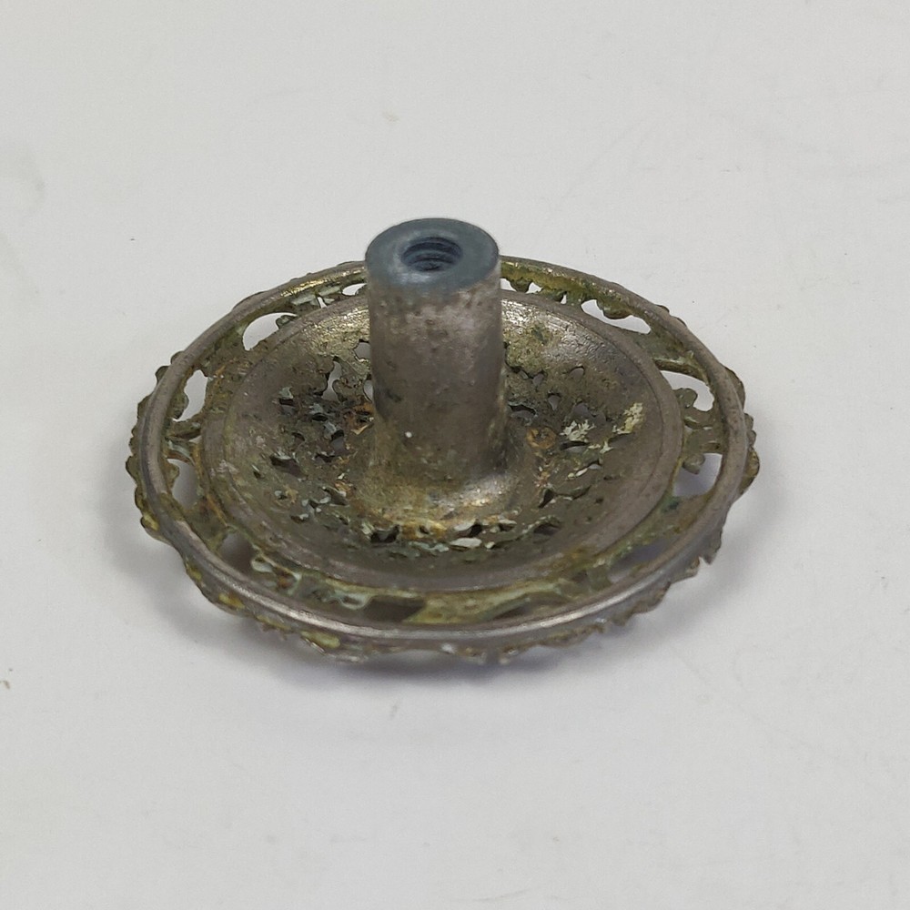 Vintage Brass Cabinet Drawer Pull Ornate Decorative Scroll Pattern 1.75"