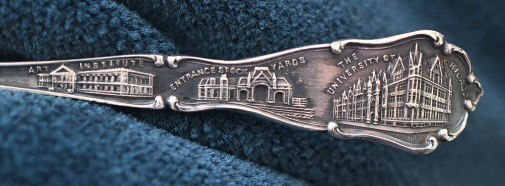 STERLING SILVER SOUVENIR SPOON: CHICAGO MASONIC TEMPLE