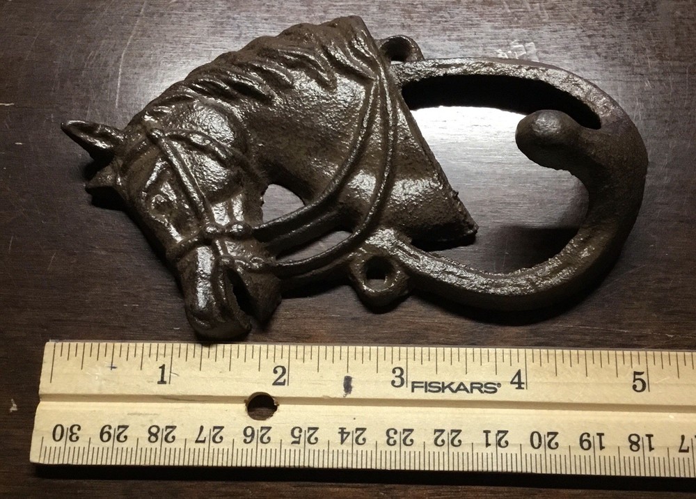 Vintage Cast Iron Horse Head Coat Hook Single