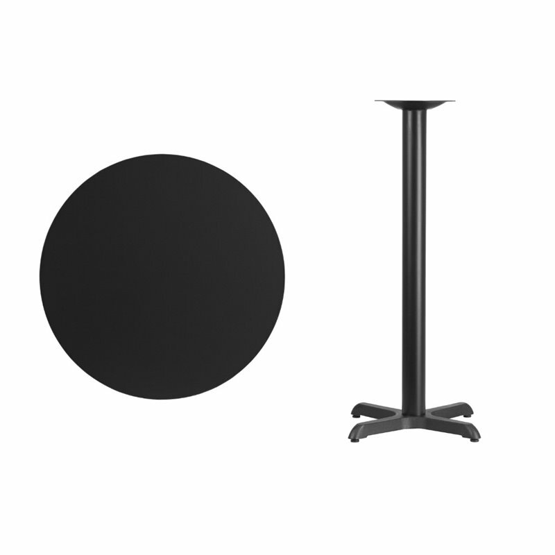 Bowery Hill 30" Round Restaurant Bar Table in Black