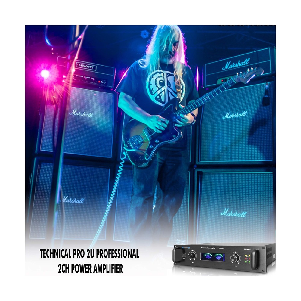 Technical Pro Professional Portable PA System, 2 Channel Digital Stereo Power...