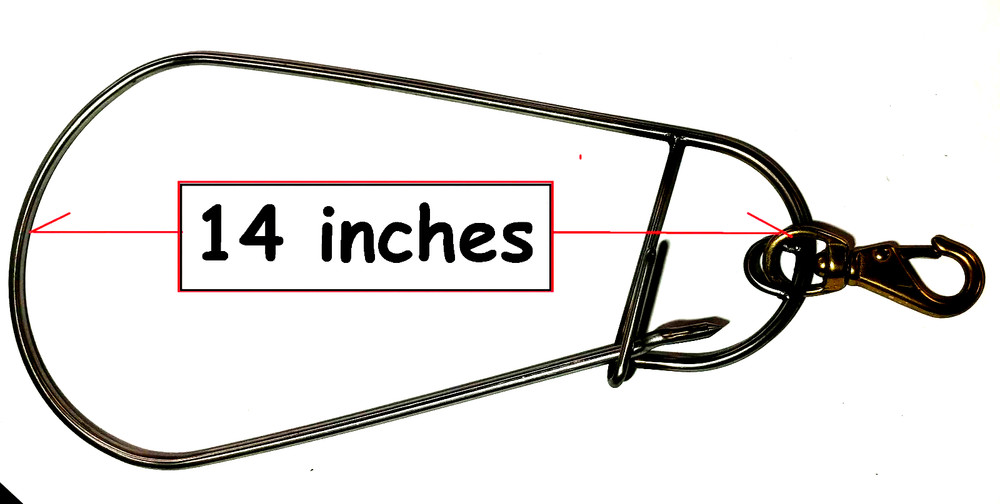 Spearfishing Fish Stringer with Brass Clip , Stainless