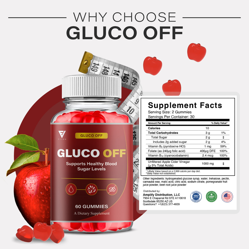 Gluco Off Gummies, GlucoOff Advanced Support Formula (60 Gummies)