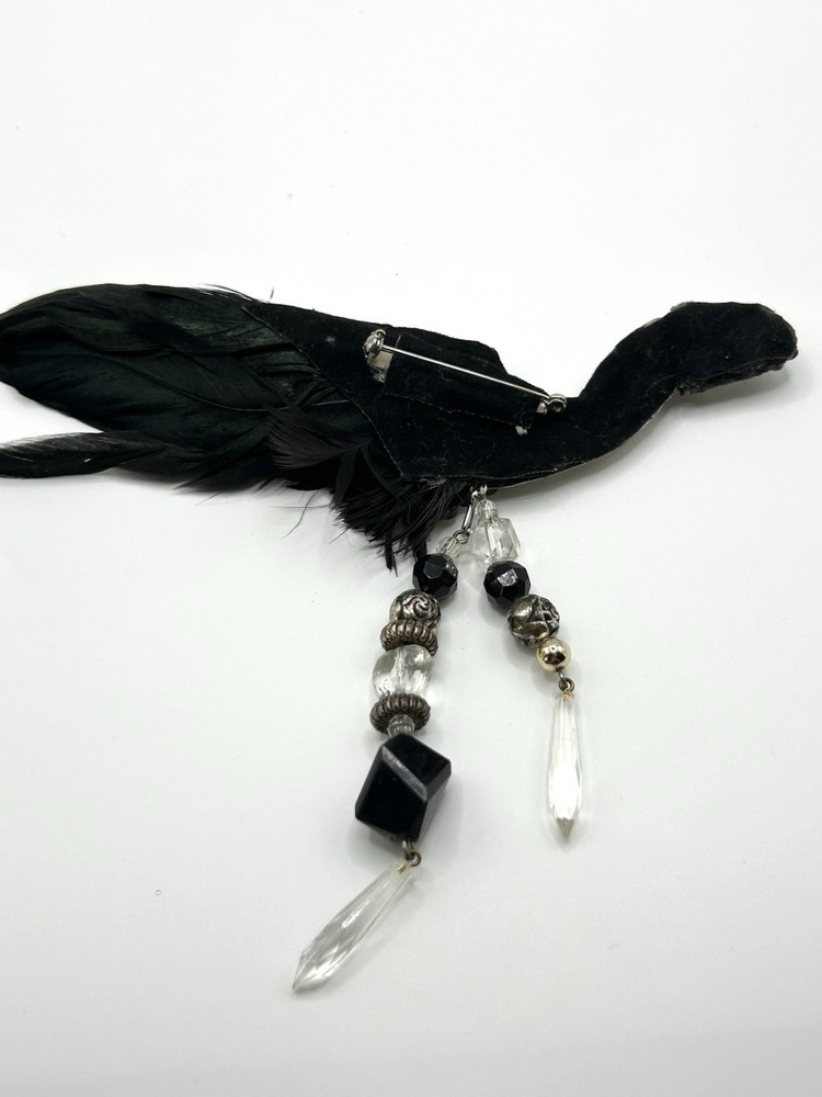 Unique Handcrafted Beaded Bird Brooch Pin 7”