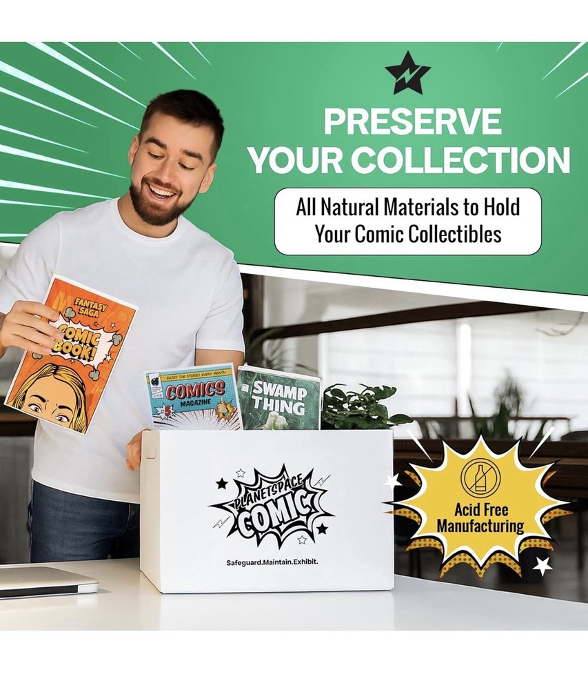 PlanetSpace Comic Book Storage Boxes 22-Pack w/ Dividers Dust-Proof Acid-Free