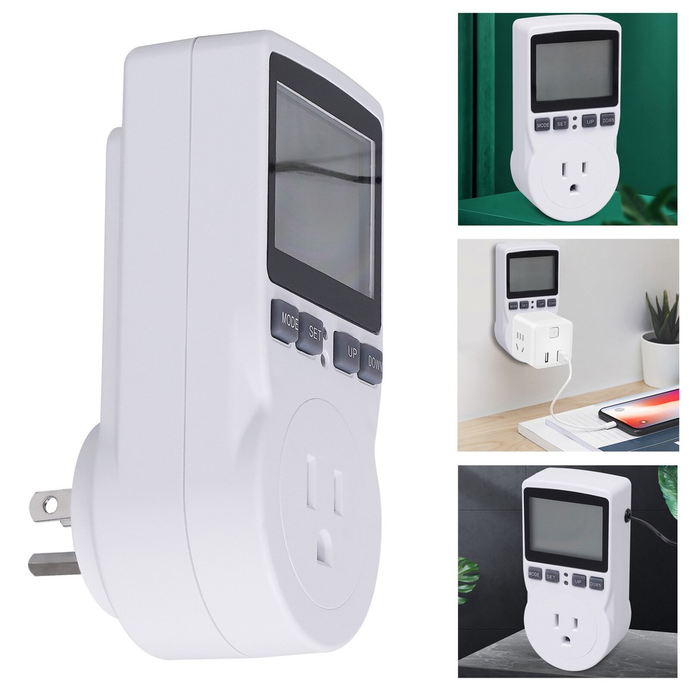 Digital Temperature Controller Thermostat Timer Switch Socket Heater Cooler New