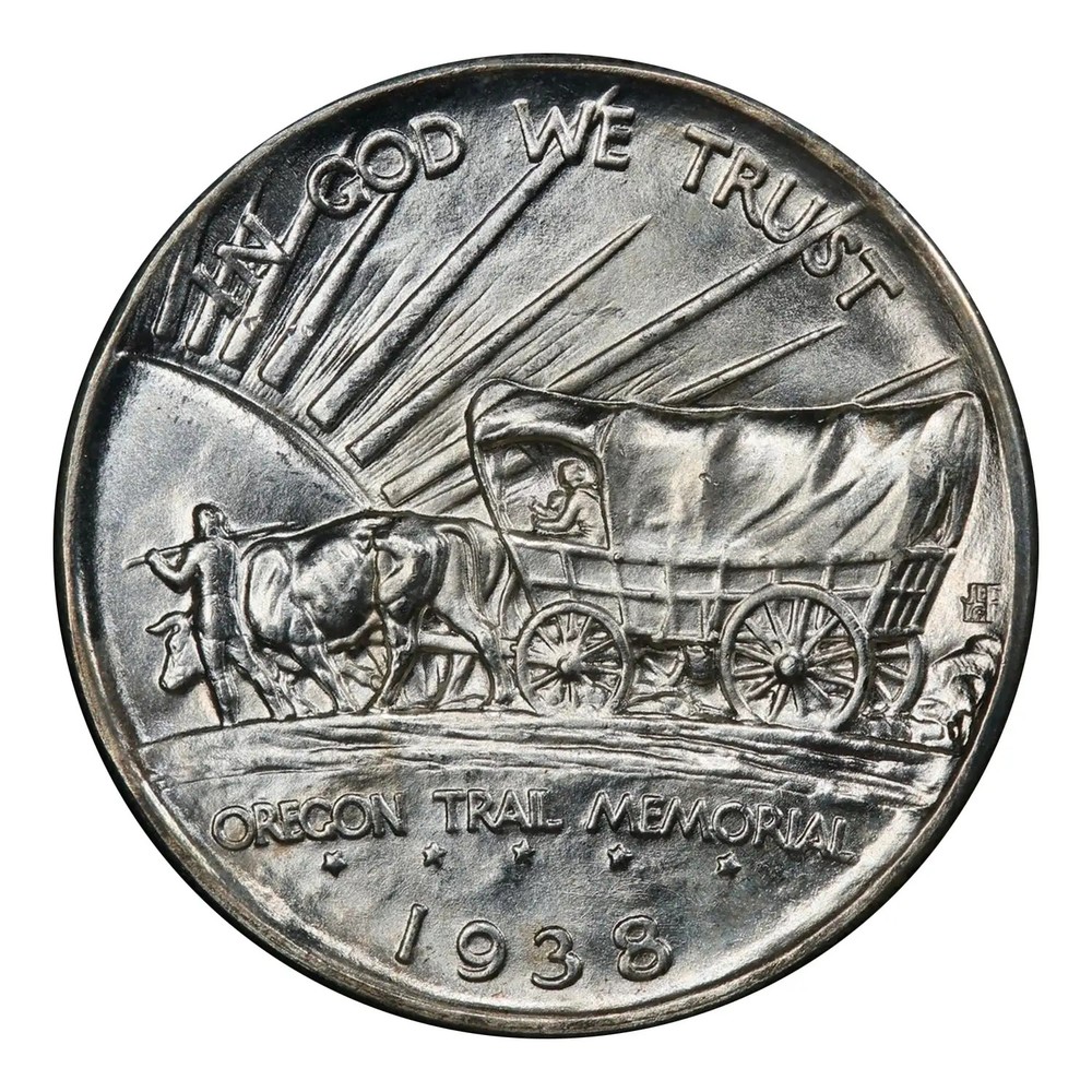 1938 D 1938 S Oregon Trail Commemorative Half Dollar Uncirculated