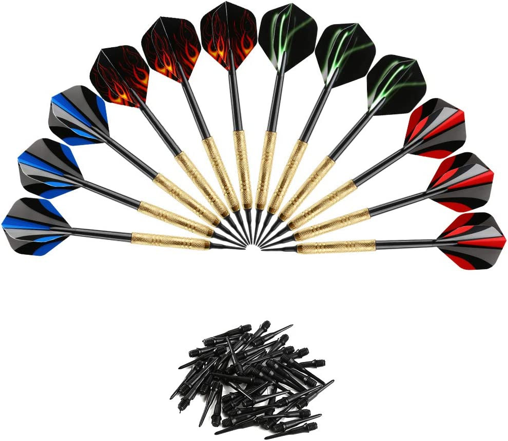 12 Pcs Soft Tip Darts Set, 14G Plastic Tipped Darts with 36 Replacement Tips