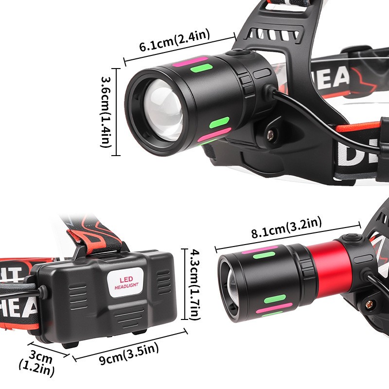 99000000LM Most Powerful LED Headlamp Head Torch Tactical Rechargeable Headlight