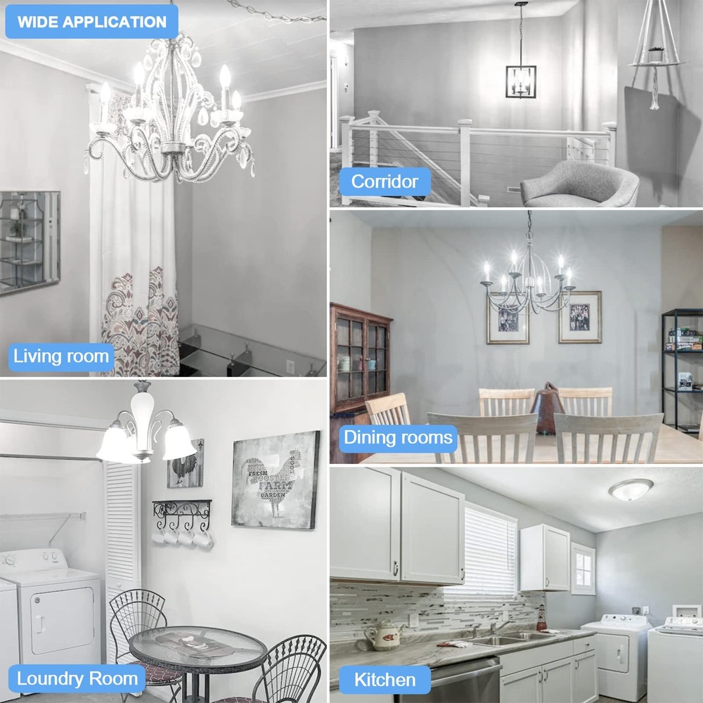 E12 LED Bulb 5000K Bright Daylight, 40W Equivalent Type B Bulbs with Small Can