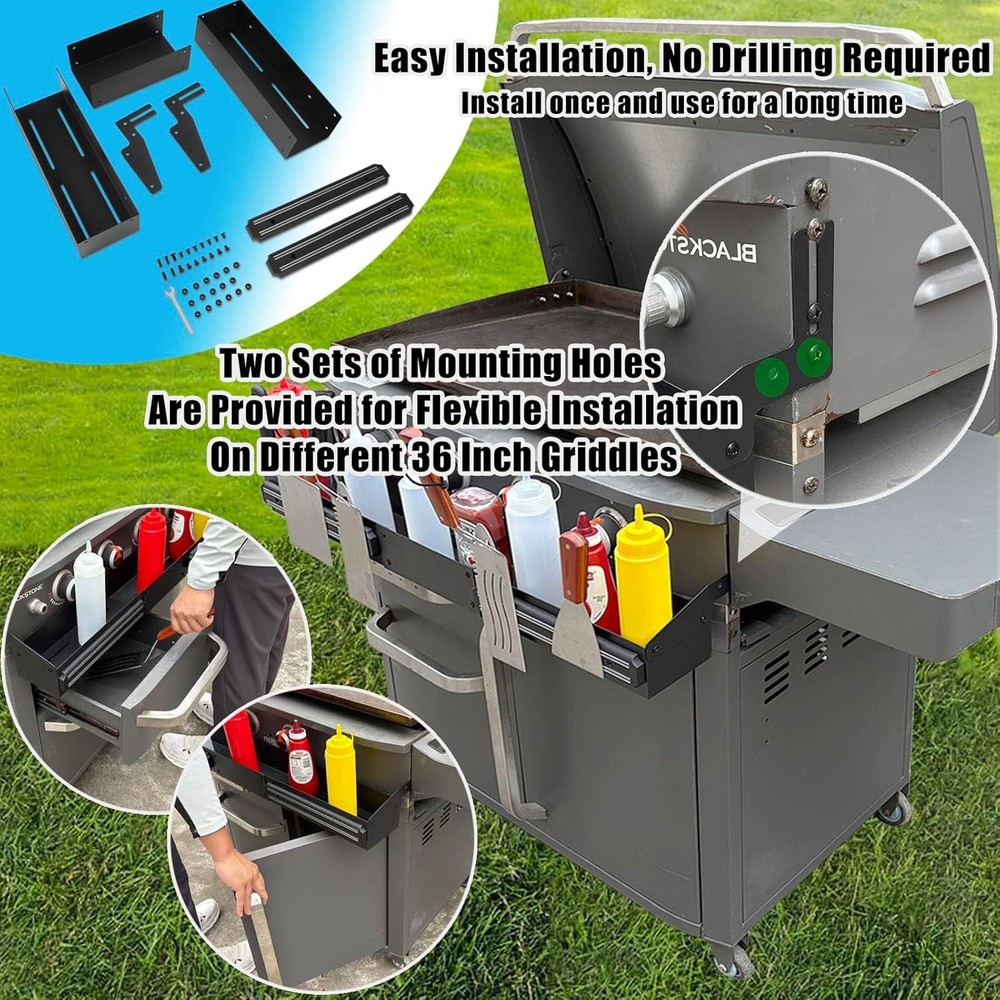 Front Griddle Caddy with 2-Pack Magnetic Tool Holders for Blackstone 36 inch