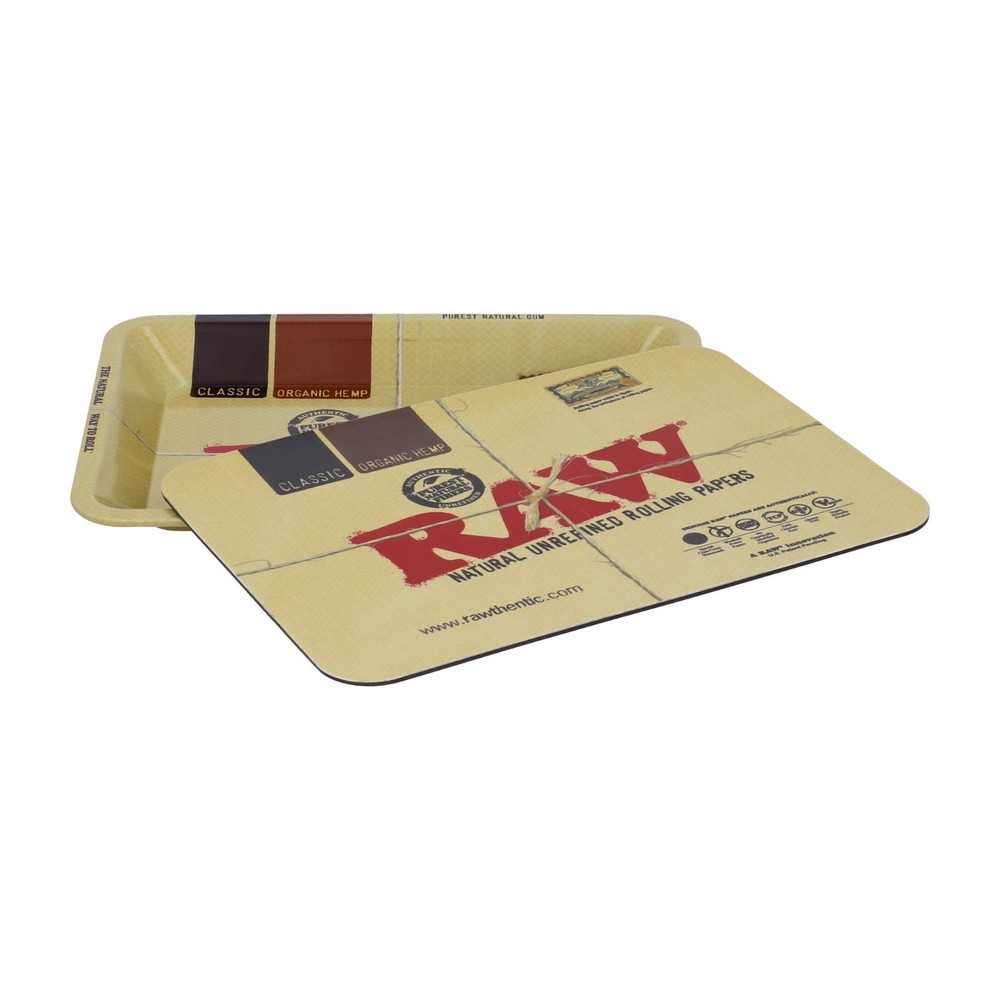 RAW Mini Rolling Tray with Magnetic Cover – 5” x 7” | Authentic RAW
