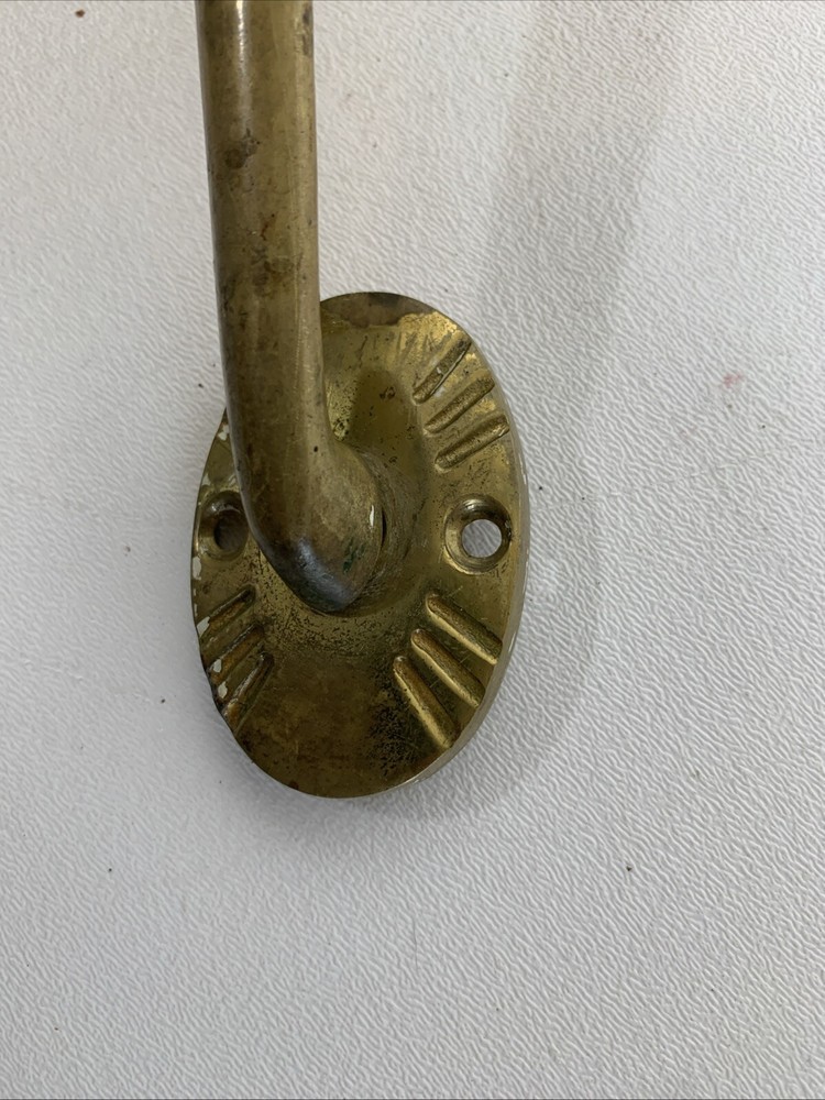 Vintage Large Art Deco Solid Brass Pull Thumb Latch Doorknob Handle 10.5” Long