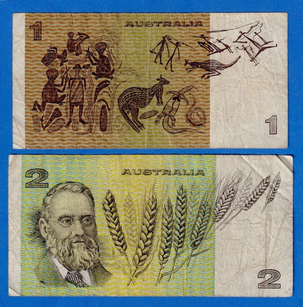 Australia Combo $1 & $2 1979 42c & P-43c - 2 Circulated Notes - AUS#16