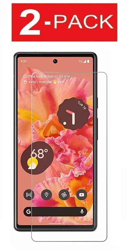 2-Pack Tempered Glass Screen Protector for Google Pixel 4a/5/5a/6/6a/6 Pro/7