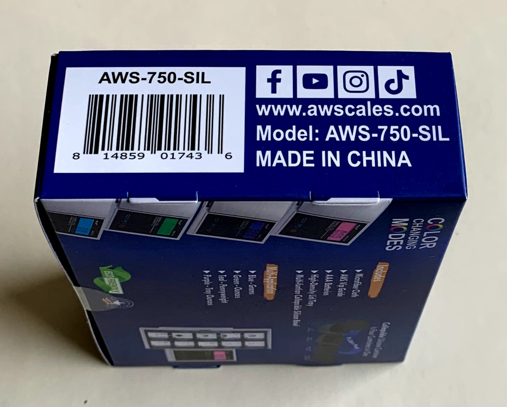 AWS Multi-Function Scale, AWS-750-SIL, 750x 0.1g