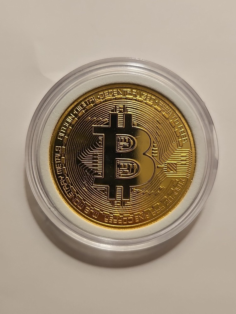 BITCOIN COMMEMORATIVE COIN FOR DISPLAY IN PLASTIC CAPSULE
