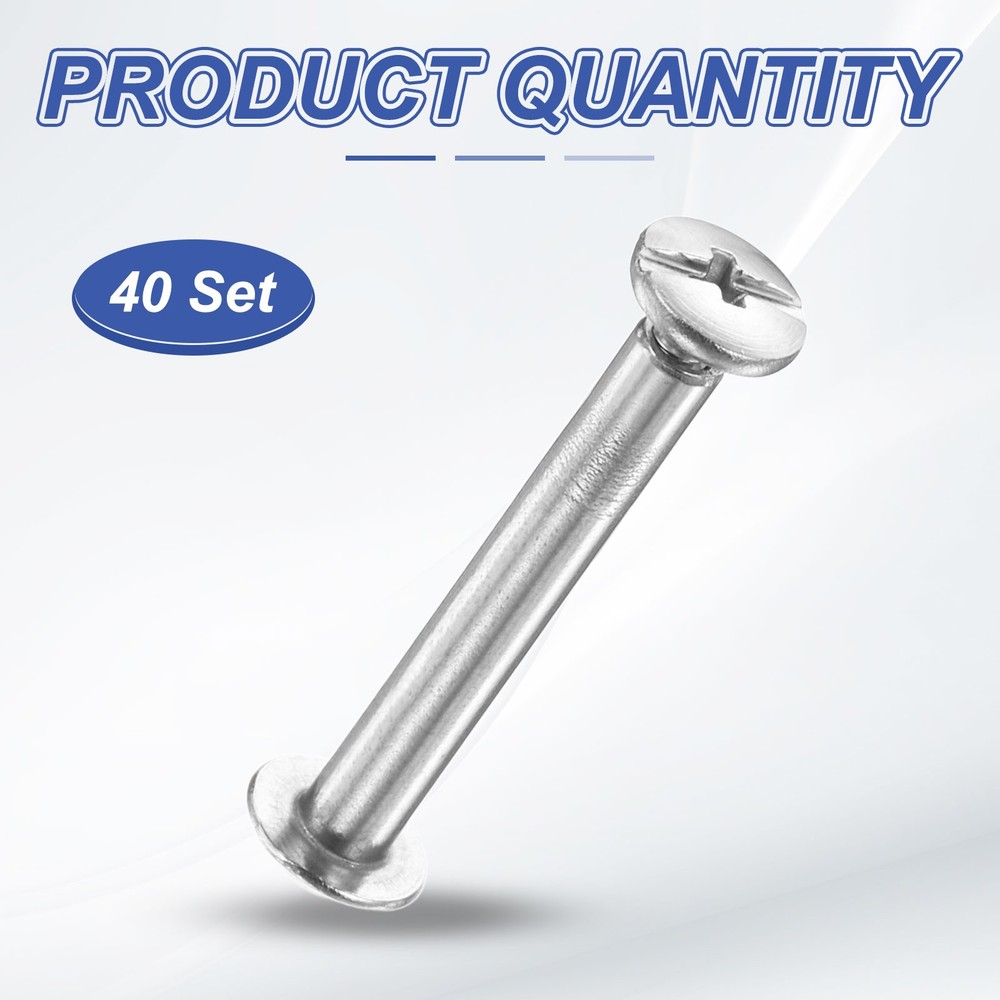 40set Phillips Chicago Screw M2x20mm Binding Post Screw, Silver