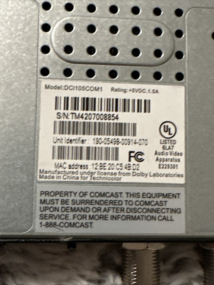 Xfinity Digital Transport Adapter DCI105COM1 NO AC Adapter