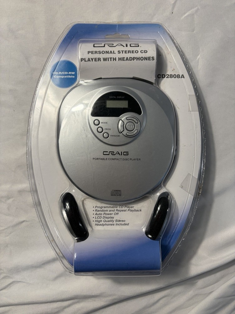 Craig Portable Compact Disc CD Player MODEL CD2808A Silver H82