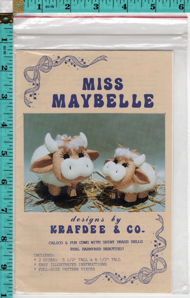 "Miss Maybelle" ©1989 designs by Krefdee & Co Sewing Craft Stuffie Pattern