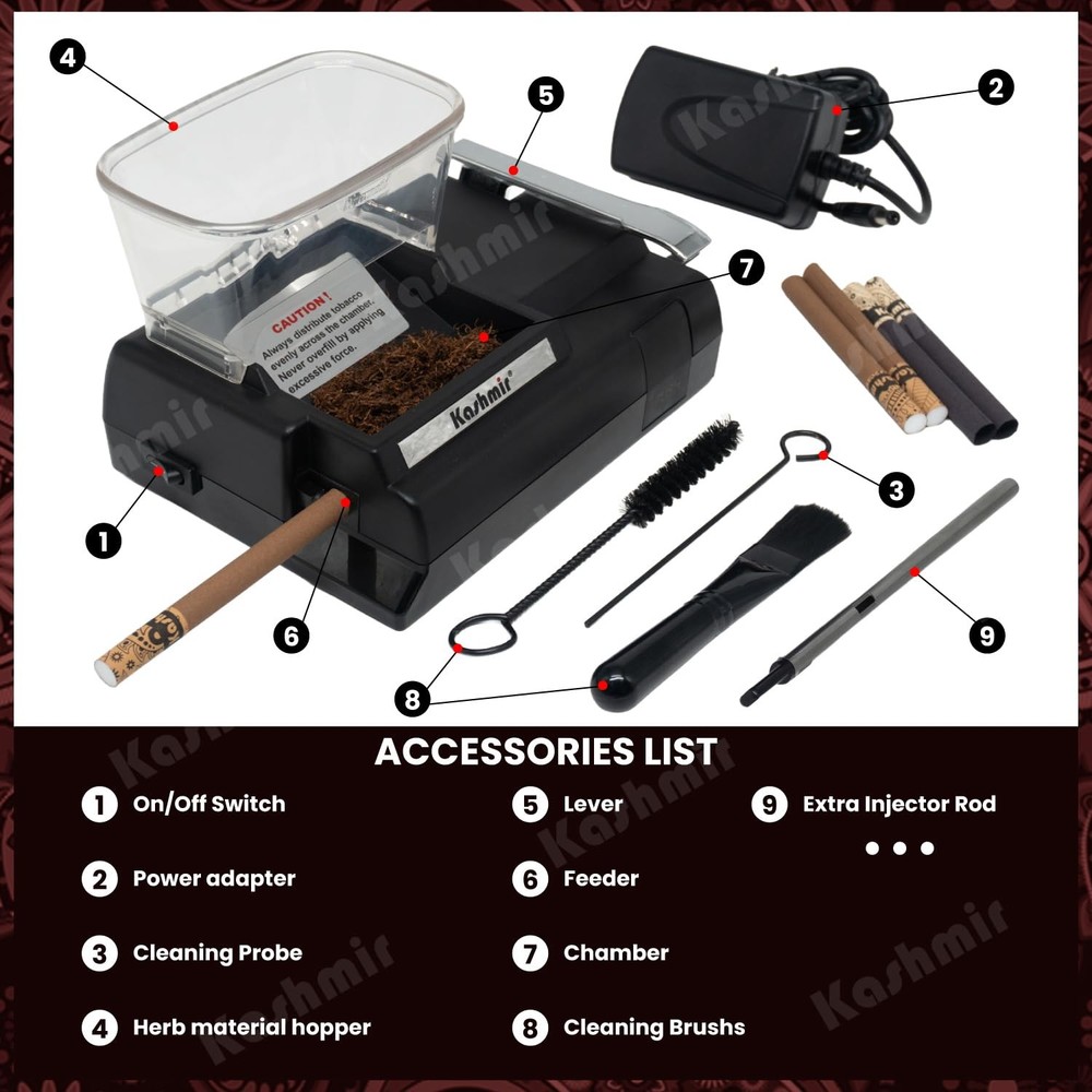 Cigarette Injector Machine Electric – Compact & Portable Tobacco Roller for K...