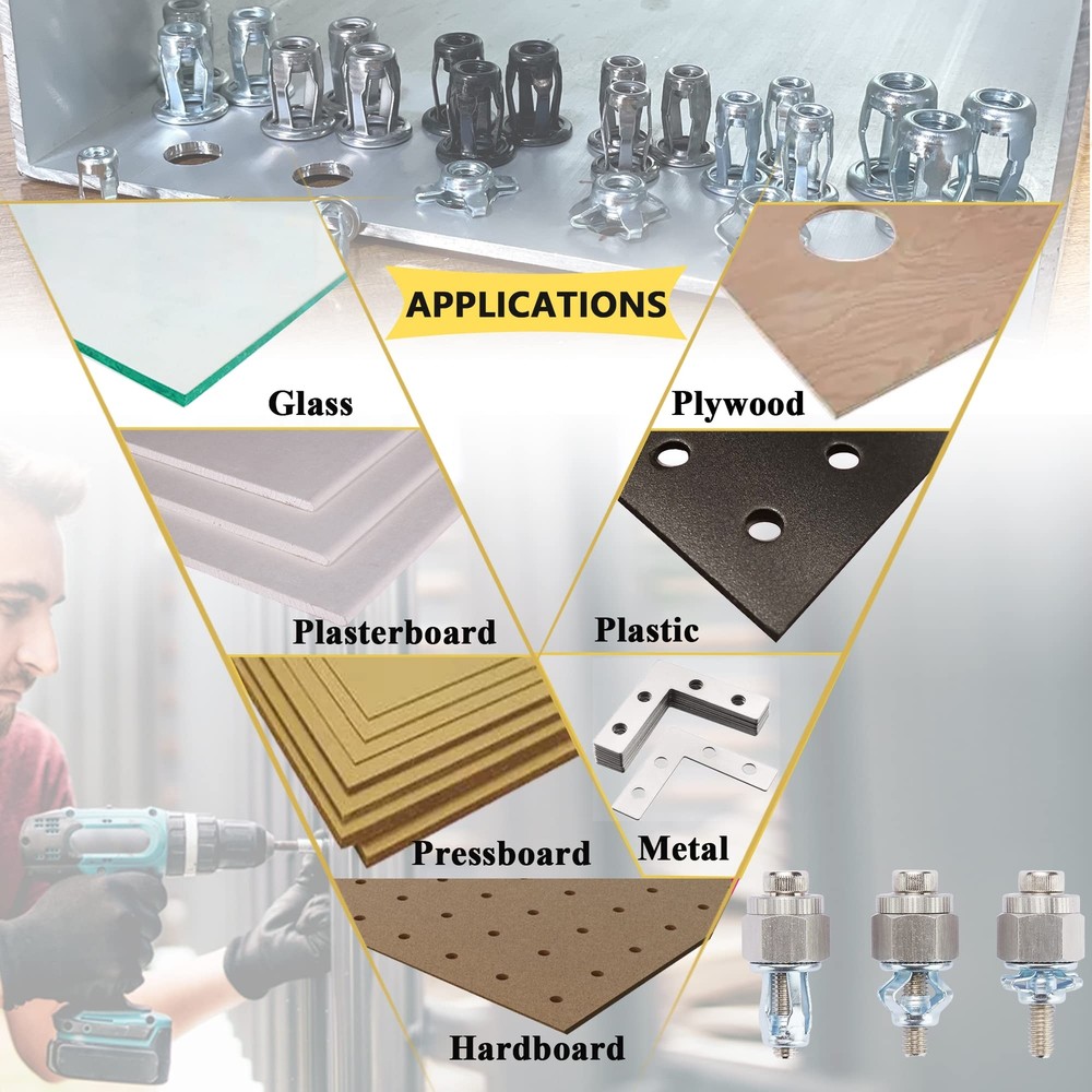 1/4-20 Jack Nut with Installation Tool Threaded Insert Petal Nuts Nutserts