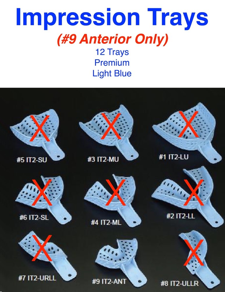 Dental Disposable Impression Trays size #9 Anterior