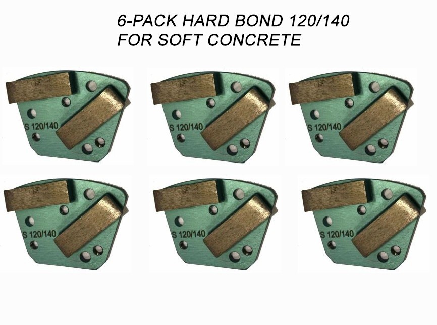 6Pack!Diamond Grinding Discs For Bolt-on Grinders For SOFT Surface 120/140 Grit
