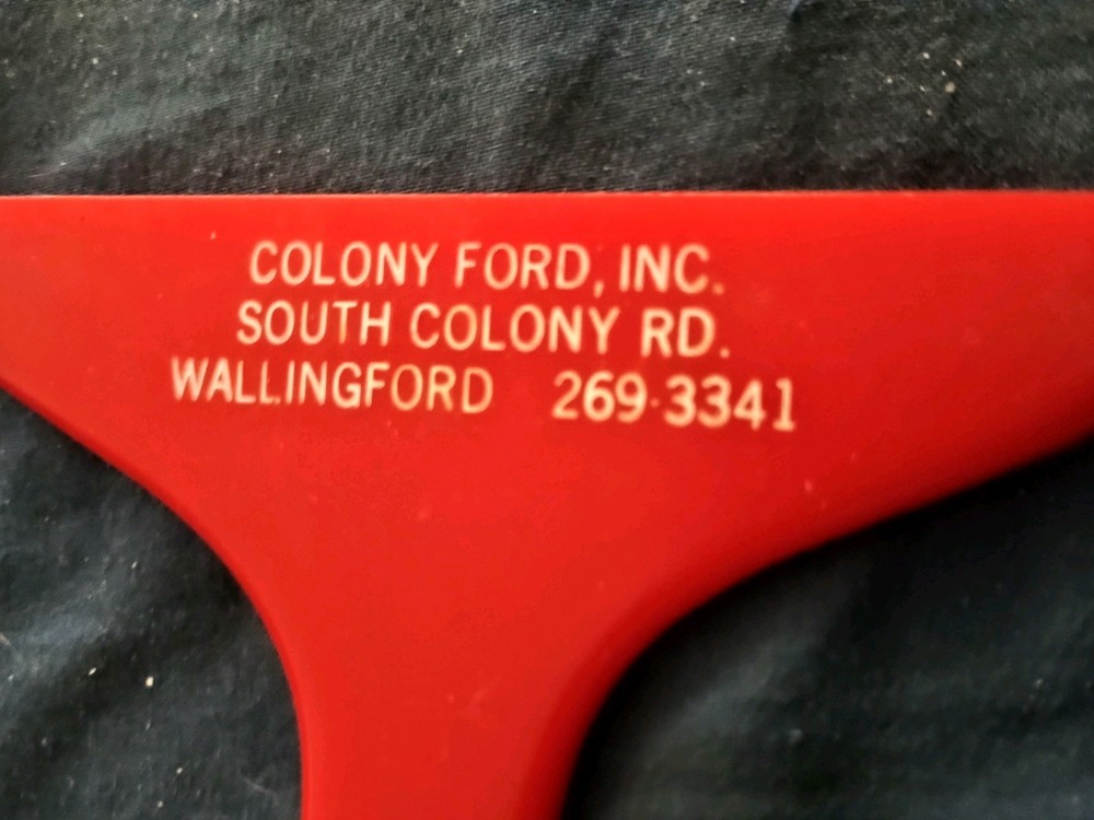 Vtg Colony Ford Wallingford Ct. Red Winter Windshield ICE Scraper
