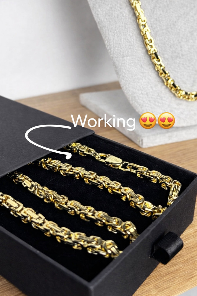 Men's Byzantine Chain 14k gold Necklace With code .