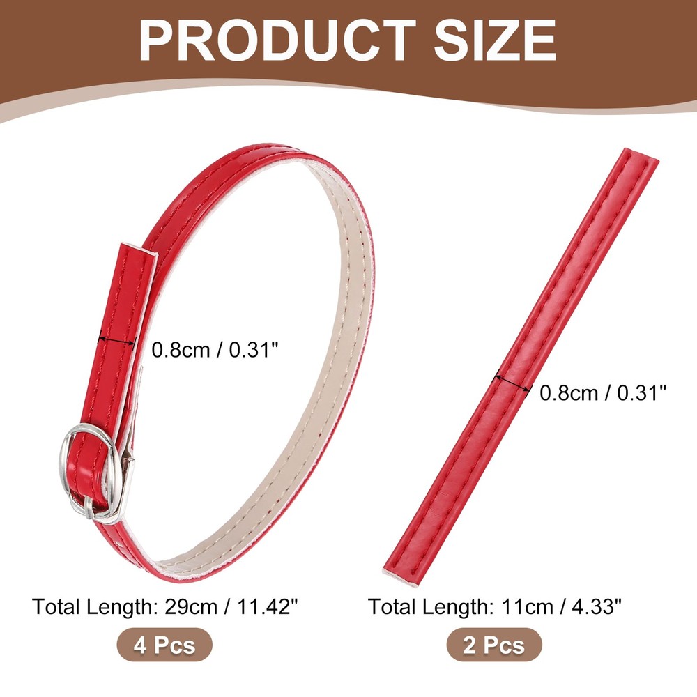 2 Pair Replacement Ankle Strap for Heels Shoe Band, Red