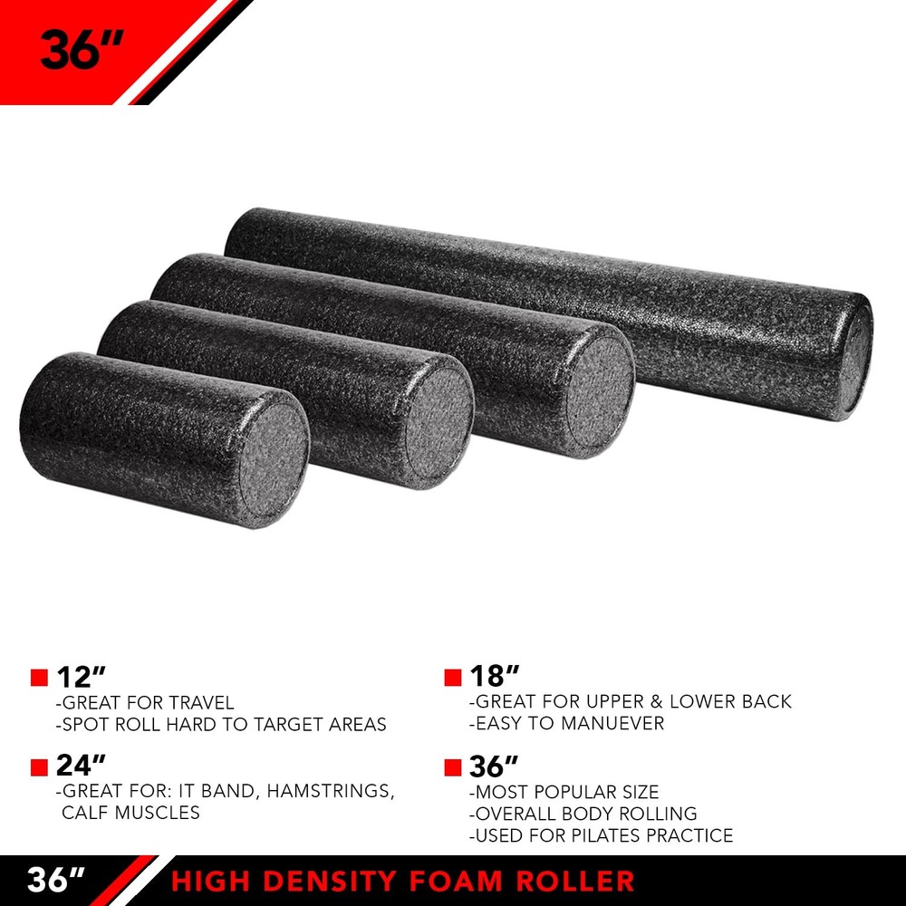 High Density Foam Roller, Speckled Blue, 36-Inch