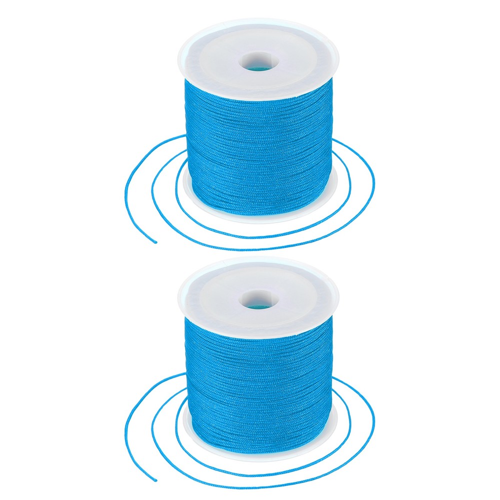 2 pcs 0.8mm String for Bracelets, 44 Yards Beading Thread(Lake Blue)