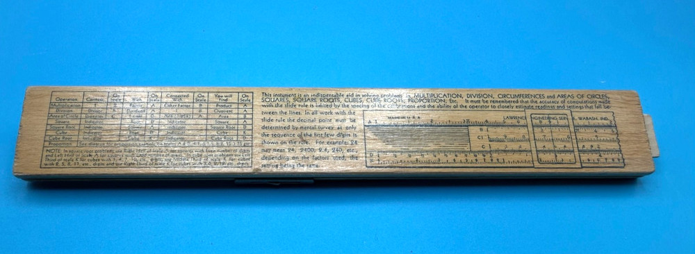 Lawrence Model 8-B Slide Rule (8" model)