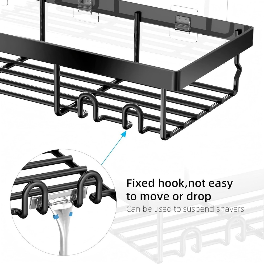 3-Pack Rustproof Stainless Steel Shower Caddy with Soap Holder - No Drilling