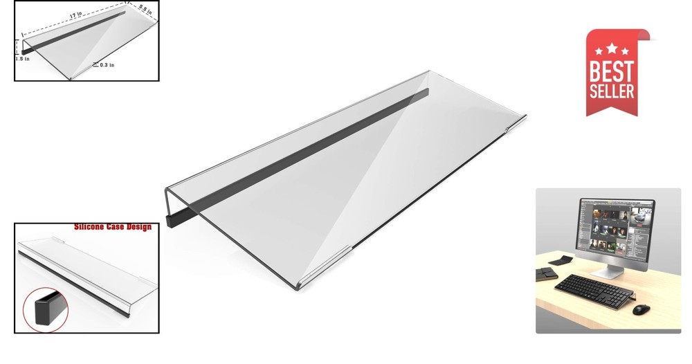Stylish Ergonomic Computer Keyboard Stand - Clear Acrylic for Modern Workspaces