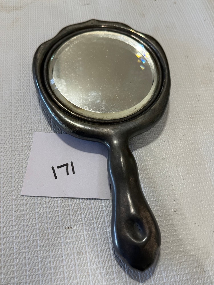 Vintage Silver Plated Hand Mirror (#171)