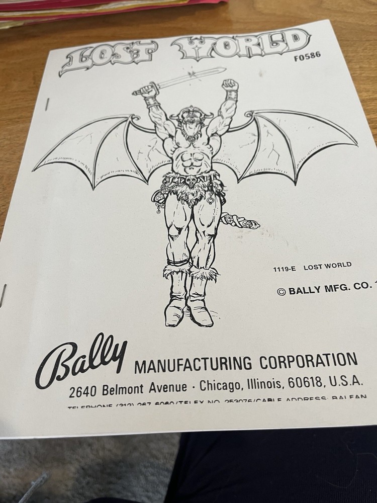 Lost World Pinball Manual & Schematic