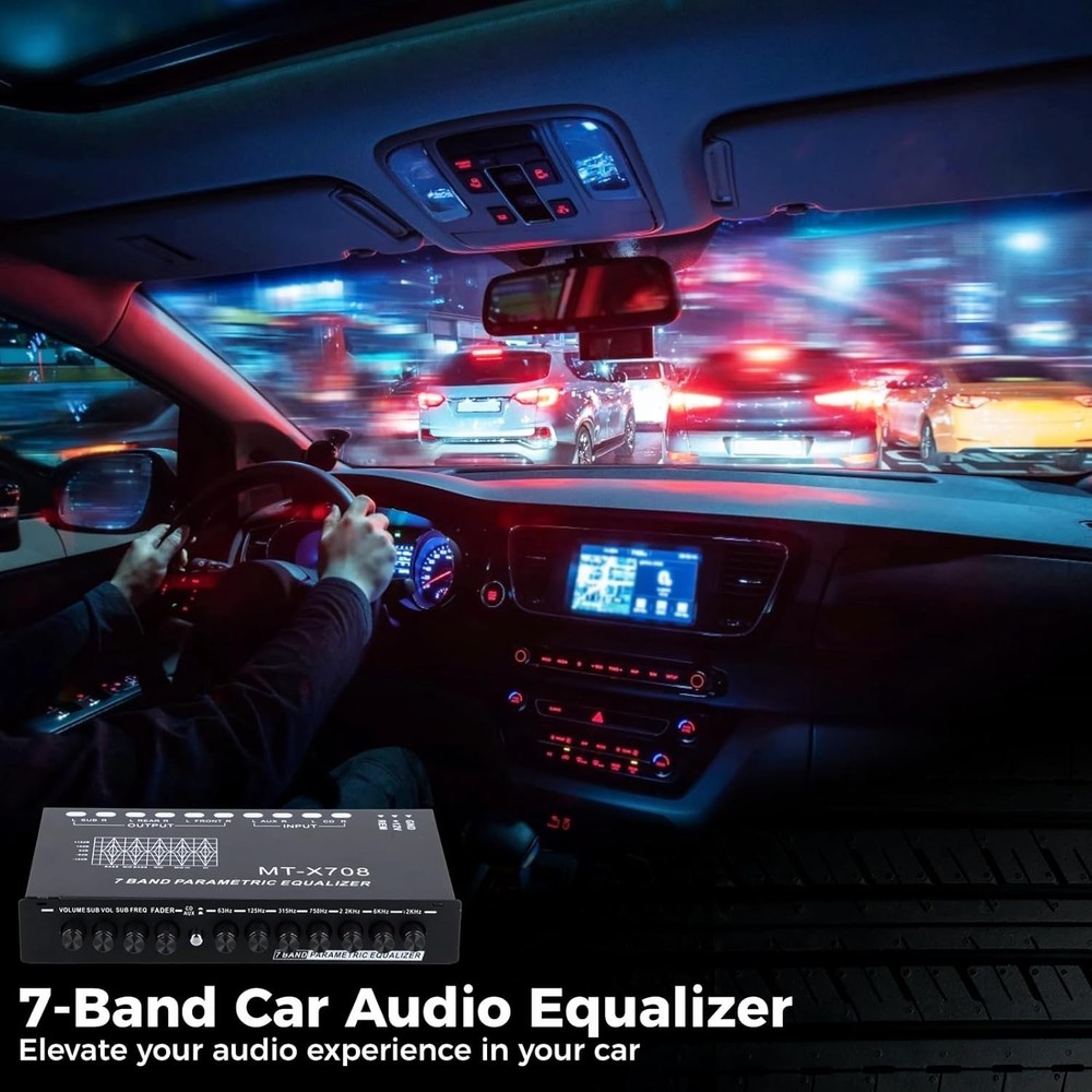 7-Band Car Audio Equalizer, Car Audio Graphic Equalizer, Car Equalizer with F...