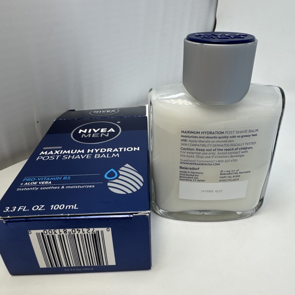 NEW NIVEA MEN POST SHAVE BALM MAXIMUM HYDRATION, 3.3 oz