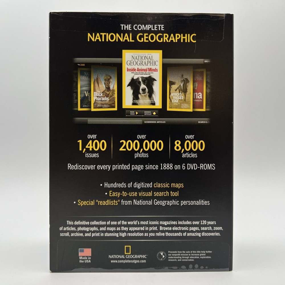 The Complete National Geographic DVD Rom Win Mac Software Every Issue 1888-2008