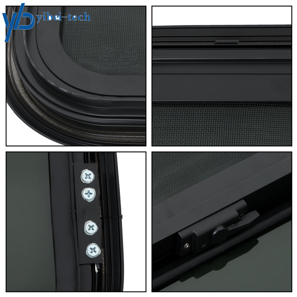 Camper RV Window 42" X 12" Horizontal Sliding Replacement Glass with Trim Ring