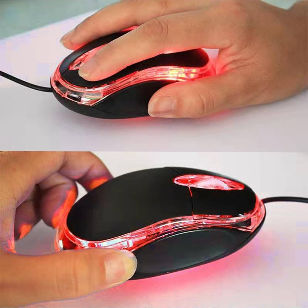 Sleek USB Wired Optical Mouse with Ergonomic Design for Comfort & Precision