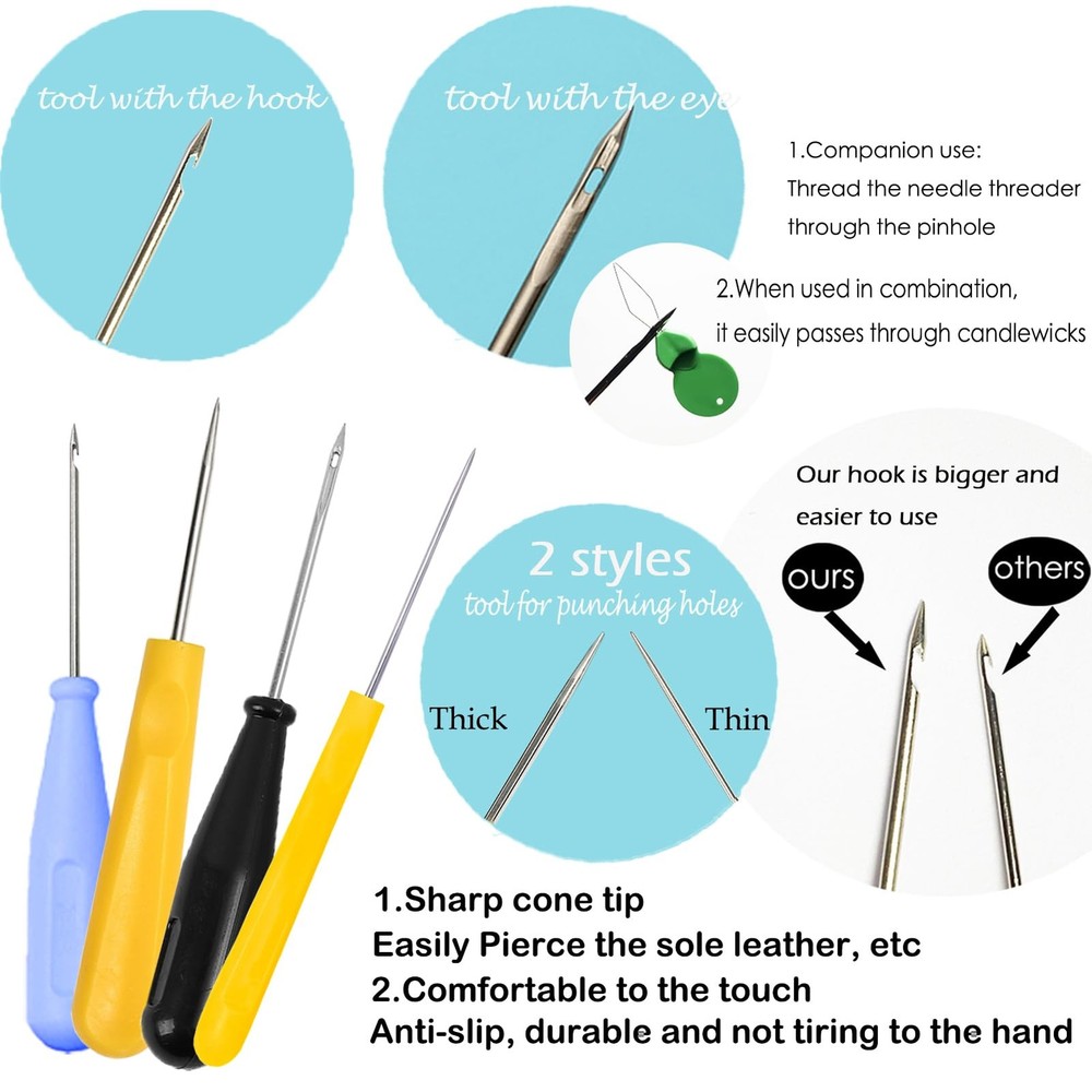 31PCS Wick Kits for Candle Making Wicks Inserting Nursing with Storage Bag La...